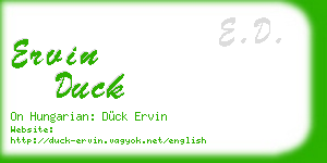 ervin duck business card