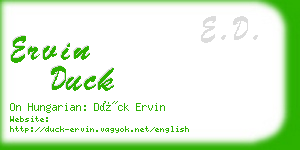 ervin duck business card